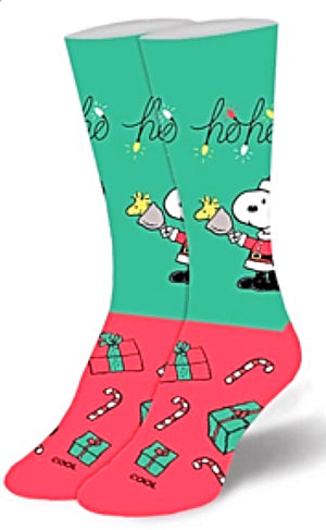 PEANUTS Unisex CHRISTMAS Socks ‘SNOOPY CLAUS’ COOL SOCKS Brand - Novelty Socks for Less