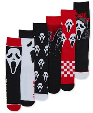 SCREAM The Movie Men’s GHOSTFACE Halloween 6 Pair Of Socks Gift Set BIOWORLD Brand - Novelty Socks for Less