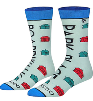 MONOPOLY Board Game Men’s BOARDWALK PARK PLACE Split Socks ODD SOX Brand - Novelty Socks for Less