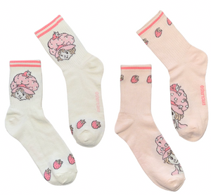 STRAWBERRY SHORTCAKE Ladies 2 Pair Of Socks - Novelty Socks And Slippers