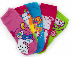 SANRIO HELLO KITTY Ladies 5 Pair of No Show Socks - Novelty Socks And Slippers