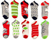 PEANUTS Ladies SNOOPY CHRISTMAS 10 Pair Of Ankle Socks BIOWORLD Brand - Novelty Socks And Slippers