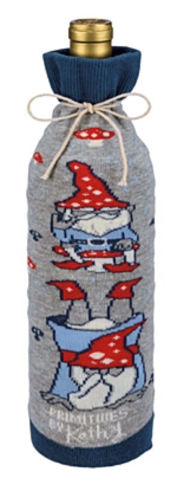 PRIMITIVES BY KATHY ALCOHOL WINE BOTTLE SOCK ‘CHILLIN’ WITH MY GNOMIES’ - Novelty Socks for Less