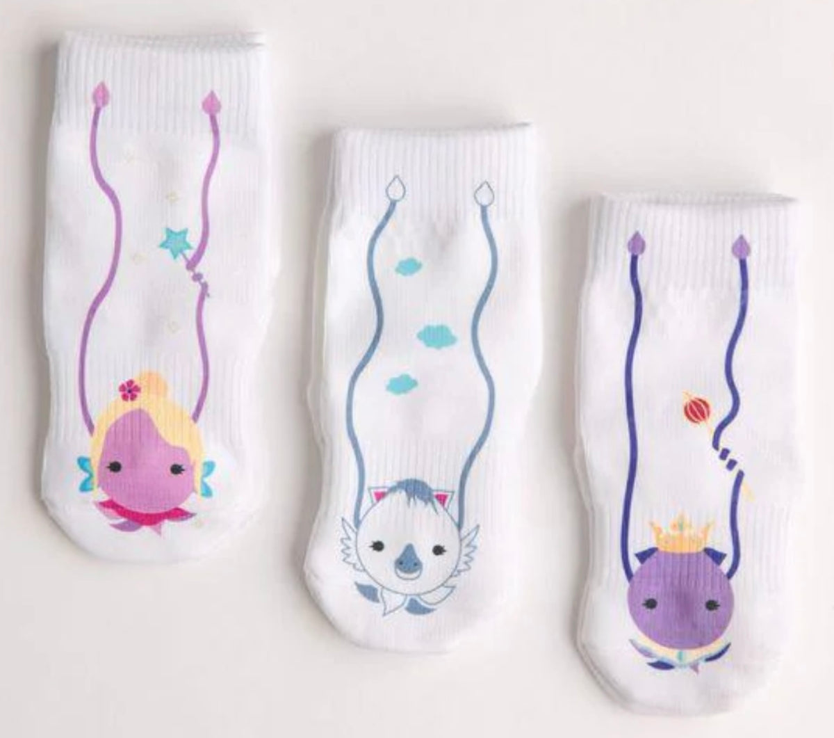 SQUID SOCKS Brand Unisex INFANT/TODDLER 3 Pair Of STAY ON Socks ‘CORA COLLECTION’ - Novelty Socks And Slippers