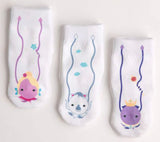 SQUID SOCKS Brand Unisex INFANT/TODDLER 3 Pair Of STAY ON Socks ‘CORA COLLECTION’ - Novelty Socks And Slippers
