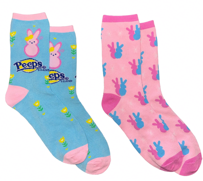 PEEPS MARSHMALLOWS Candy Ladies 2 Pair Of Easter Socks