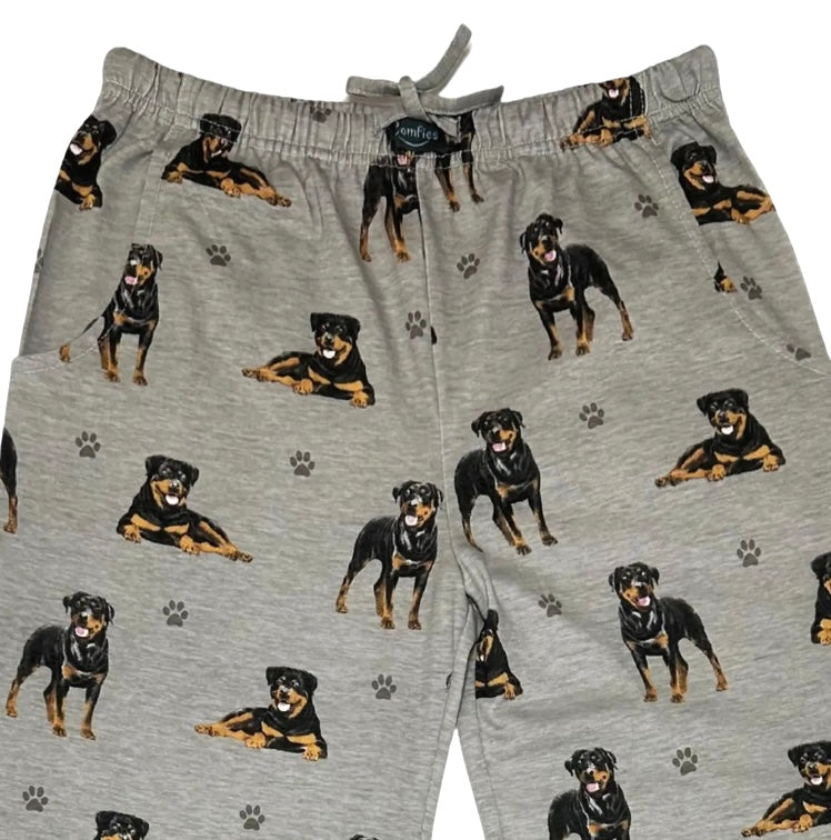 COMFIES UNISEX ROTTWEILER PAJAMA BOTTOMS E&S PETS (CHOOSE SIZE) - Novelty Socks And Slippers