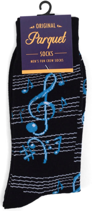 PARQUET Brand Men’s MUSICAL NOTES Socks (CHOOSE COLOR) - Novelty Socks for Less