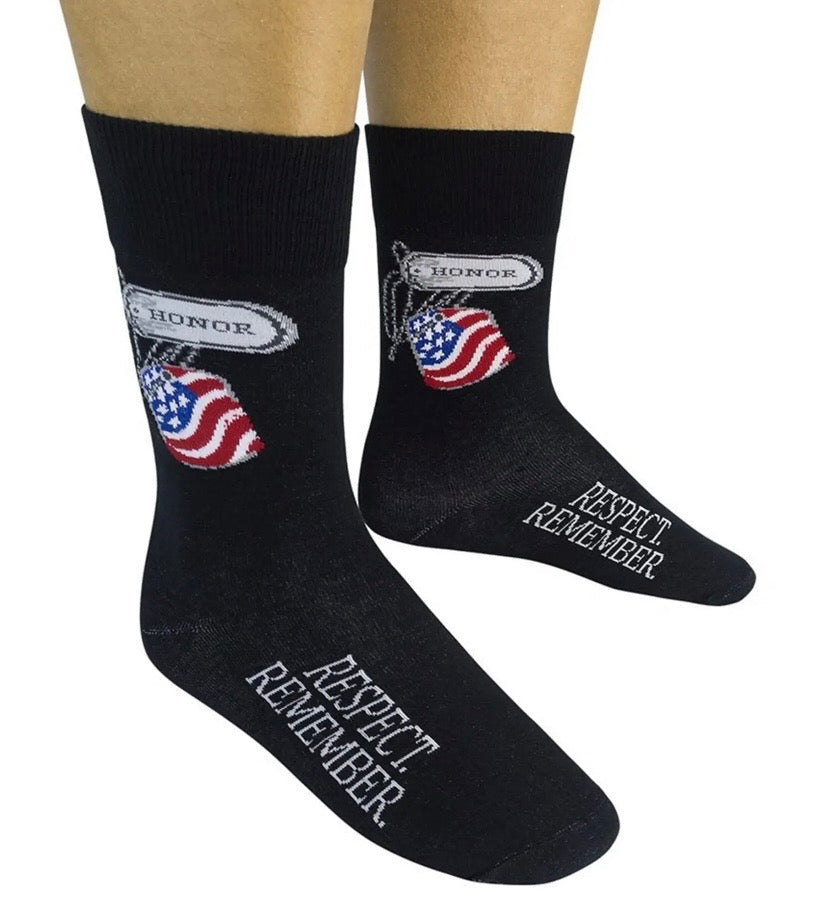 HONOR RESPECT REMEMBER Adult Unisex SOCKS FUNATIC BRAND - Novelty Socks And Slippers
