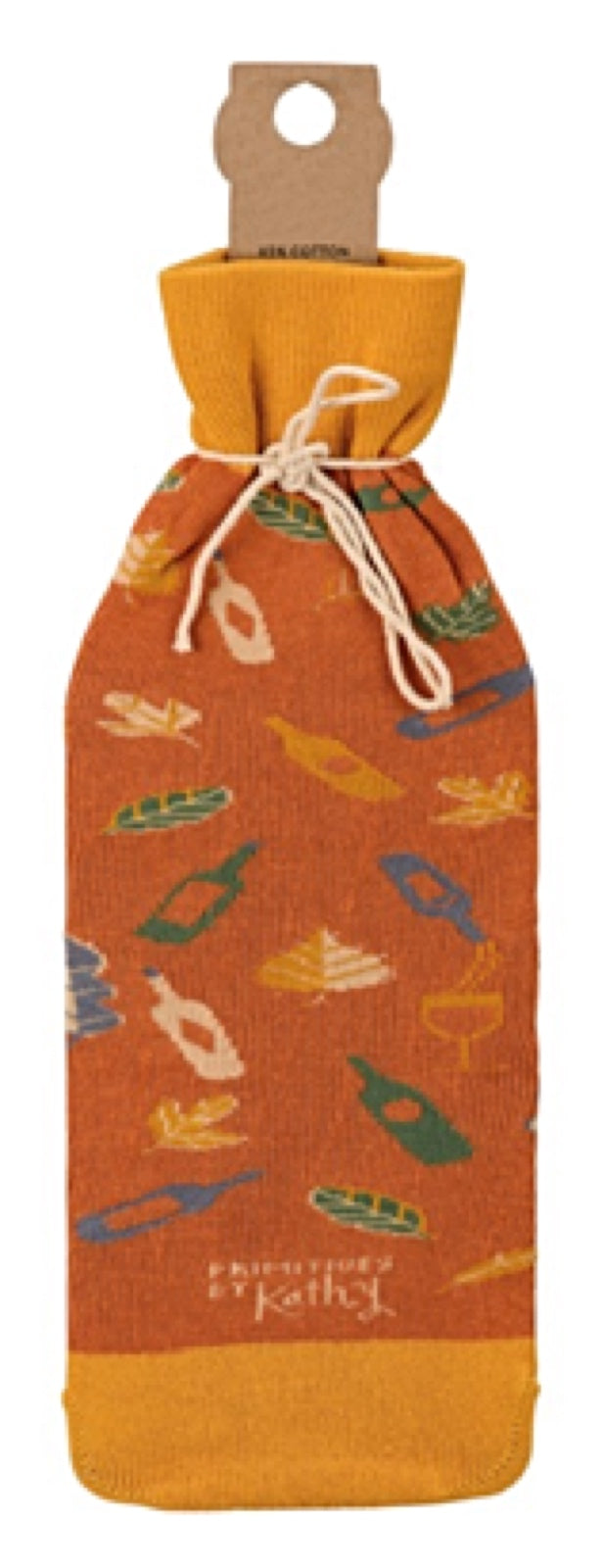PRIMITIVES BY KATHY ALCOHOL WINE BOTTLE SOCK ‘THANKFUL FOR WINE LOTS OF WINE’ - Novelty Socks for Less