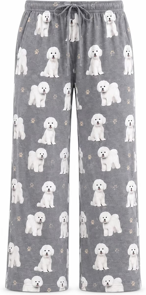 BICHON FRISE Dog Adult Unisex PAJAMA BOTTOMS COMFIES Brand By E&S PETS (CHOOSE SIZE)