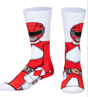 POWER RANGERS Men’s RED RANGER 360 Socks ODD SOX Brand - Novelty Socks for Less
