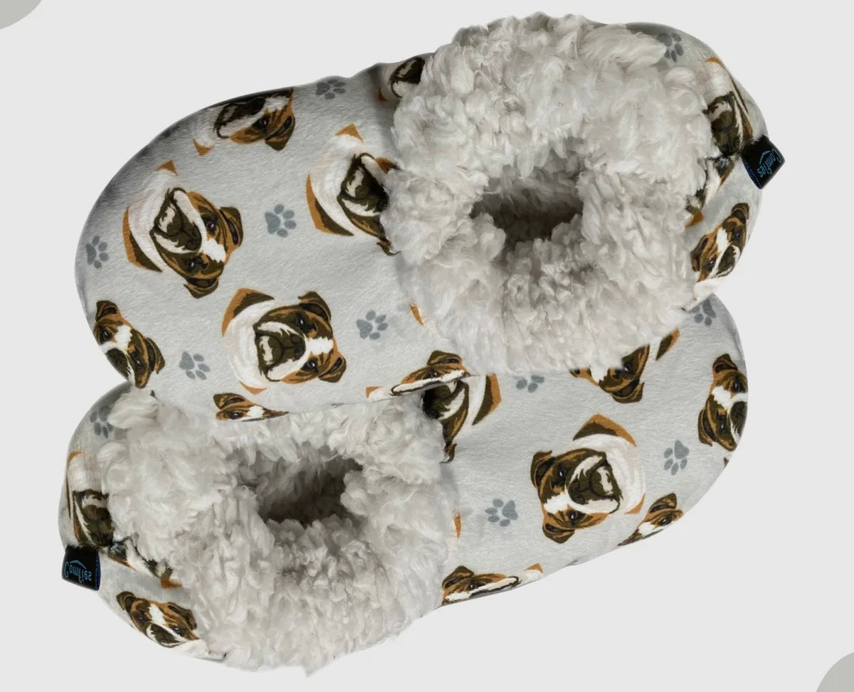 BULLDOG Ladies Non-Slip Slippers COMFIES BRAND By E&S Pets - Novelty Socks And Slippers