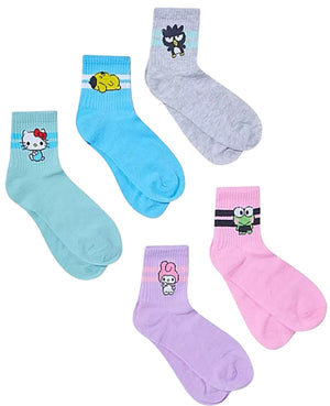 SANRIO HELLO KITTY Ladies 5 Pair Of Socks POMPOMPURIN, BADTZ-MARU - Novelty Socks And Slippers