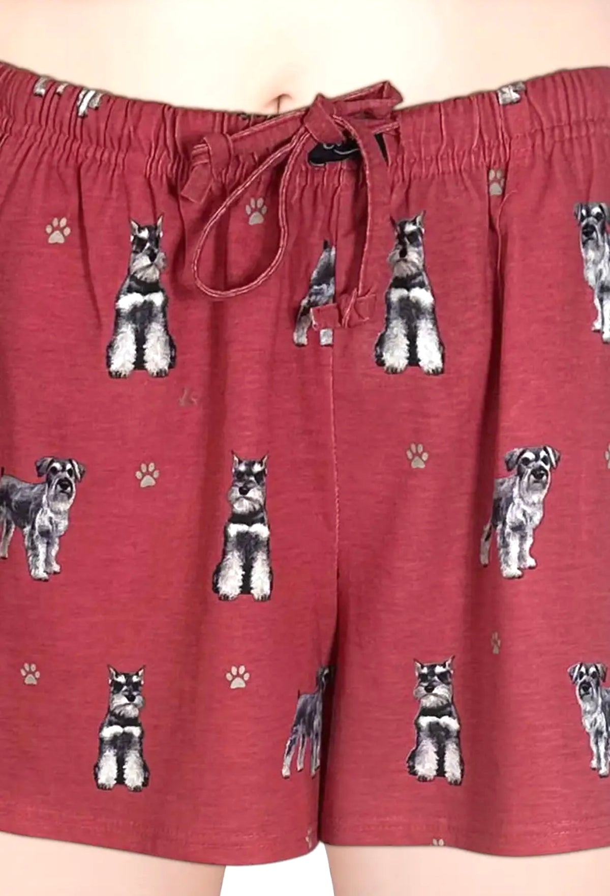 COMFIES Brand LOUNGE PJ SHORTS Ladies SCHNAUZER Dog By E&S PETS - Novelty Socks And Slippers