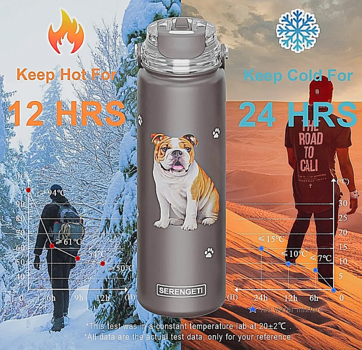 Raining Cats and Dogs Bernedoodle Serengeti Insulated Water Bottle