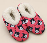 BLACK & WHITE TUXEDO CAT Ladies Non-Slip Slippers COMFIES BRAND By E&S Pets