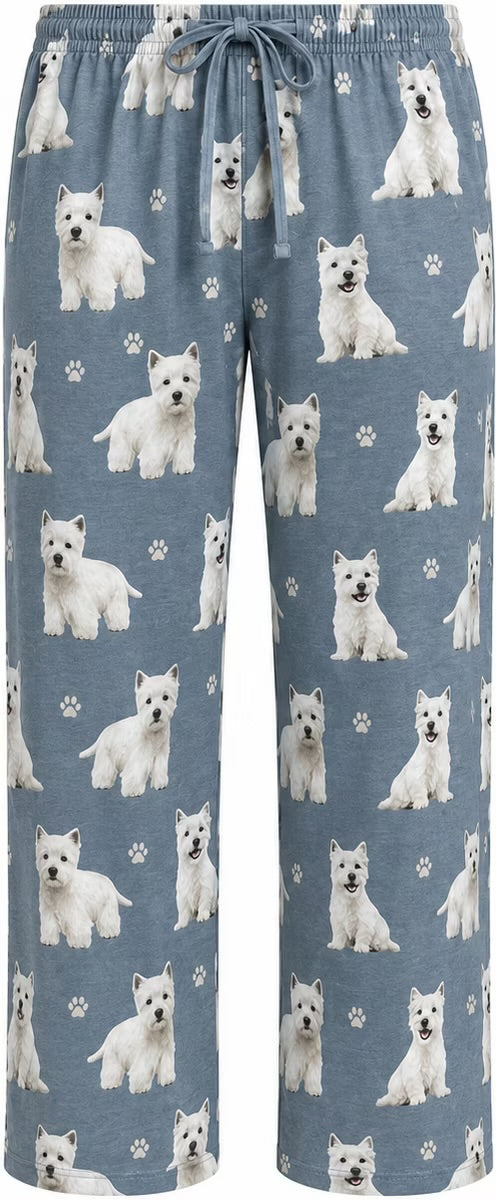 WESTIE DOG Adult Unisex PAJAMA BOTTOMS COMFIES BRAND E&S PETS (CHOOSE SIZE)
