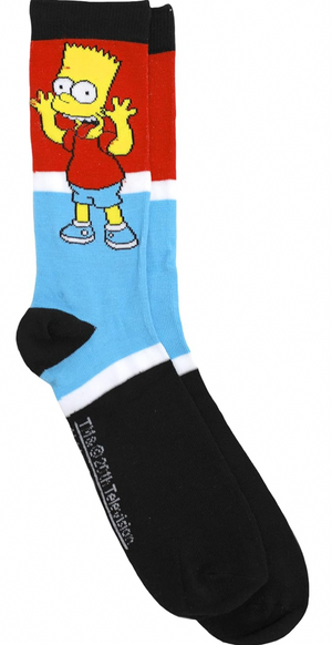 THE SIMPSONS Men’s 2 Pair Of BART SIMPSON Socks - Novelty Socks And Slippers