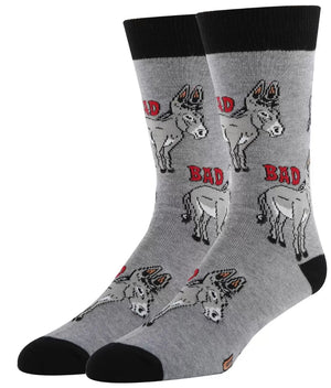 OOOH YEAH Brand Men’s DONKEY Socks ‘IN A WORLD FULL OF UNICORNS BE A BAD ASS’ - Novelty Socks And Slippers