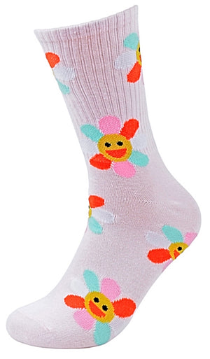 PARQUET Brand Ladies FLOWERS & MUSHROOM Athletic Crew Socks (CHOOSE PATTERN) - Novelty Socks for Less
