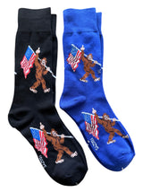 BIG FOOT With MIDDLE FINGER & American Flag Men’s 2 Pair Of Socks FOOZYS Brand - Novelty Socks And Slippers