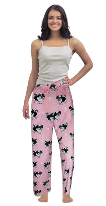COMFIES UNISEX SHIH TZU PAJAMA BOTTOMS E&S PETS (CHOOSE SIZE) - Novelty Socks And Slippers