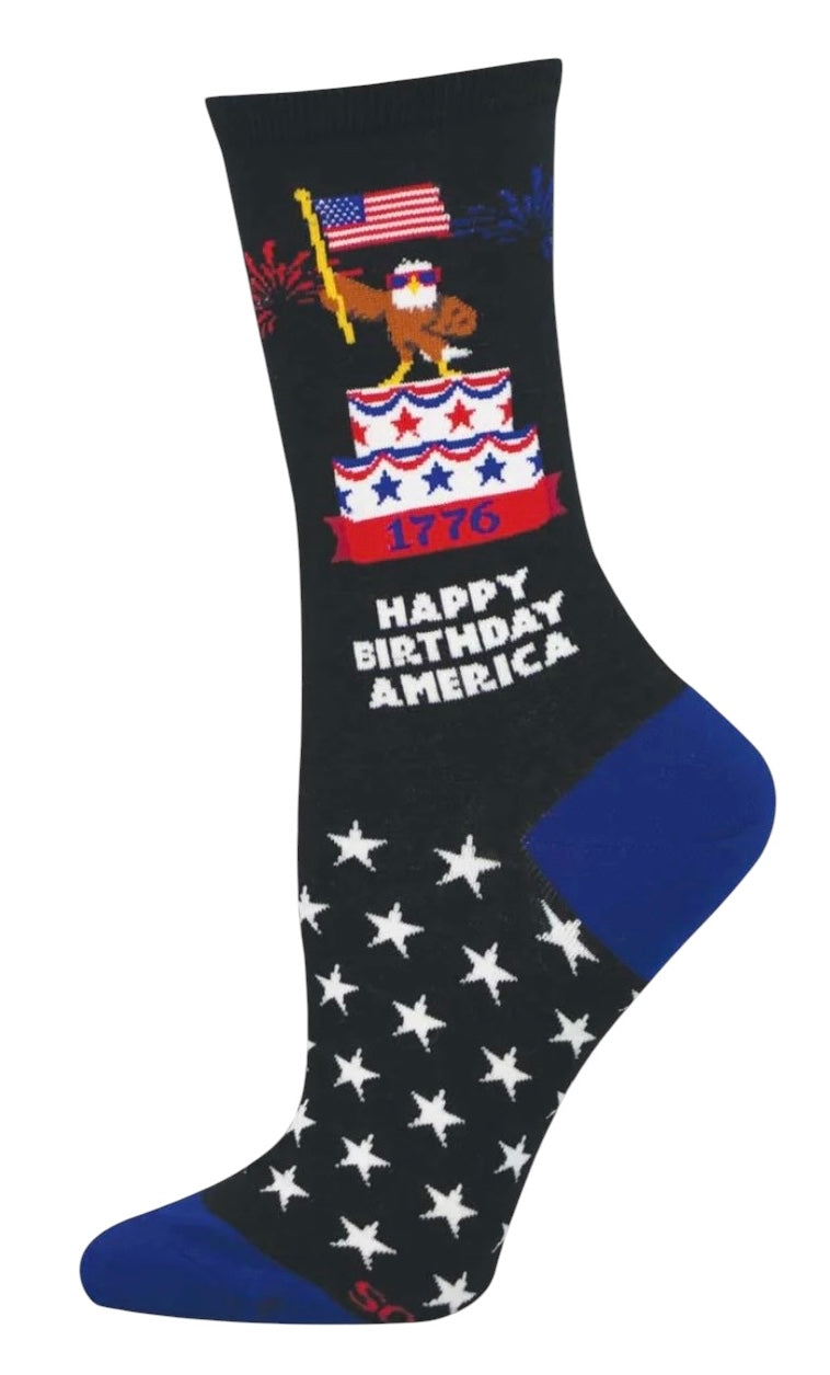 LET FREEDOM FLY Ladies Socks SOCKSMITH Brand ‘1776 Happy Birthday America’ 250th Anniversary Collection - Novelty Socks And Slippers