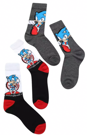 SONIC THE HEDGEHOG Men’s 2 Pair Of Socks ‘UNSTOPPABLE’ - Novelty Socks And Slippers