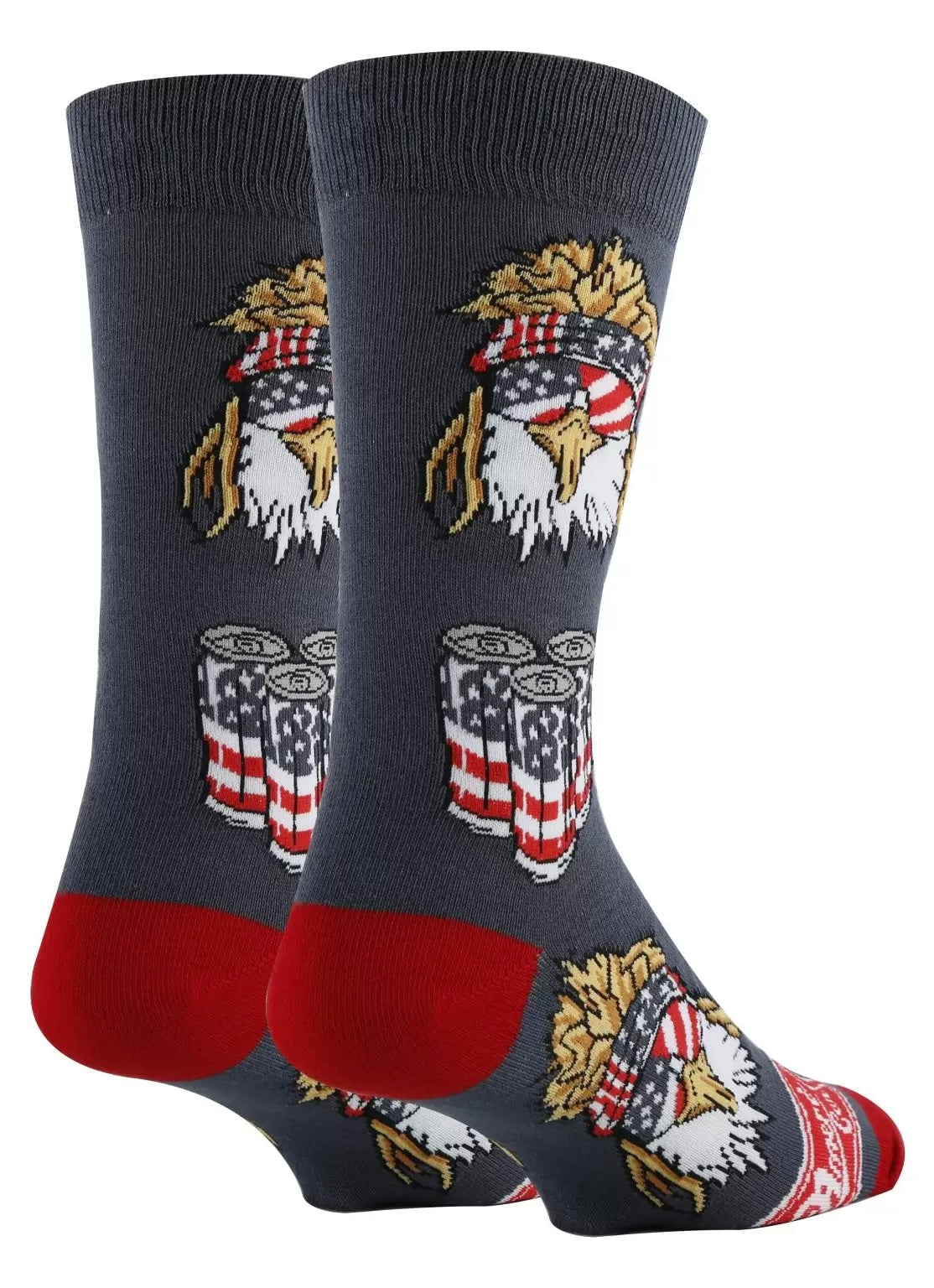 OOOH YEAH Brand Men’s AMERI-CAN Socks PATRIOTIC BALD EAGLE - Novelty Socks And Slippers
