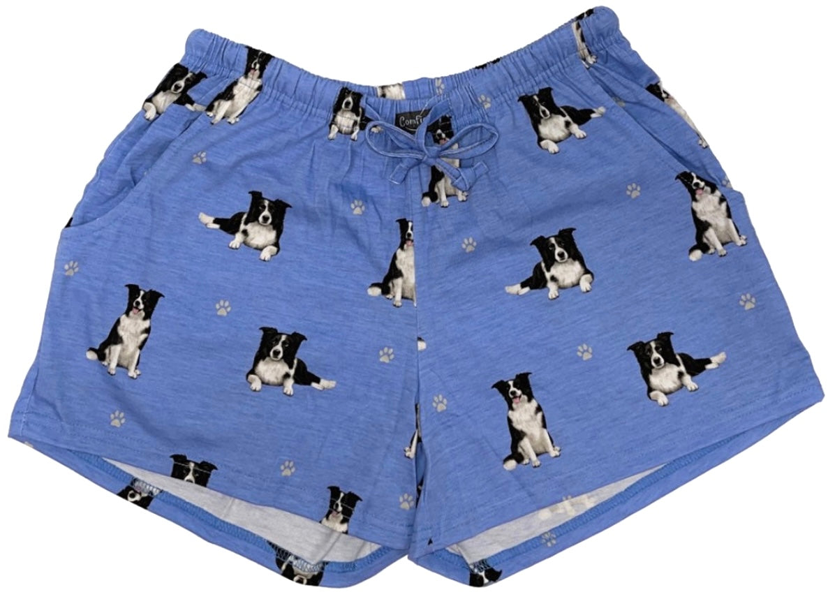 COMFIES LOUNGE PJ SHORTS Ladies BORDER COLLIE Dog By E&S PETS - Novelty Socks And Slippers