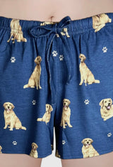 COMFIES LOUNGE PJ SHORTS Ladies GOLDEN RETRIEVER Dog By E&S PETS - Novelty Socks And Slippers