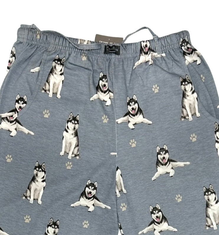 COMFIES UNISEX SIBERIAN HUSKY PAJAMA BOTTOMS E&S PETS (CHOOSE SIZE) - Novelty Socks And Slippers