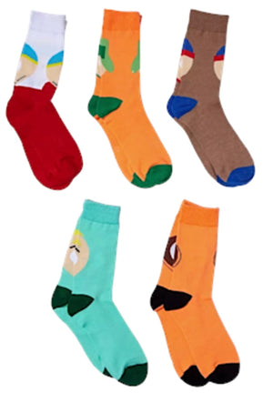 SOUTH PARK Men’s 5 Pair Of Socks STAN, KENNY, KYLE, ERIC & BUTTERS - Novelty Socks for Less