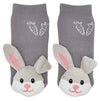BOOGIE TOES Unisex BUNNY With Carrots Rattle Gripper Bottom Socks By PIERO LIVENTI - Novelty Socks And Slippers
