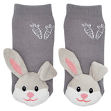 BOOGIE TOES Unisex BUNNY With Carrots Rattle Gripper Bottom Socks By PIERO LIVENTI - Novelty Socks And Slippers