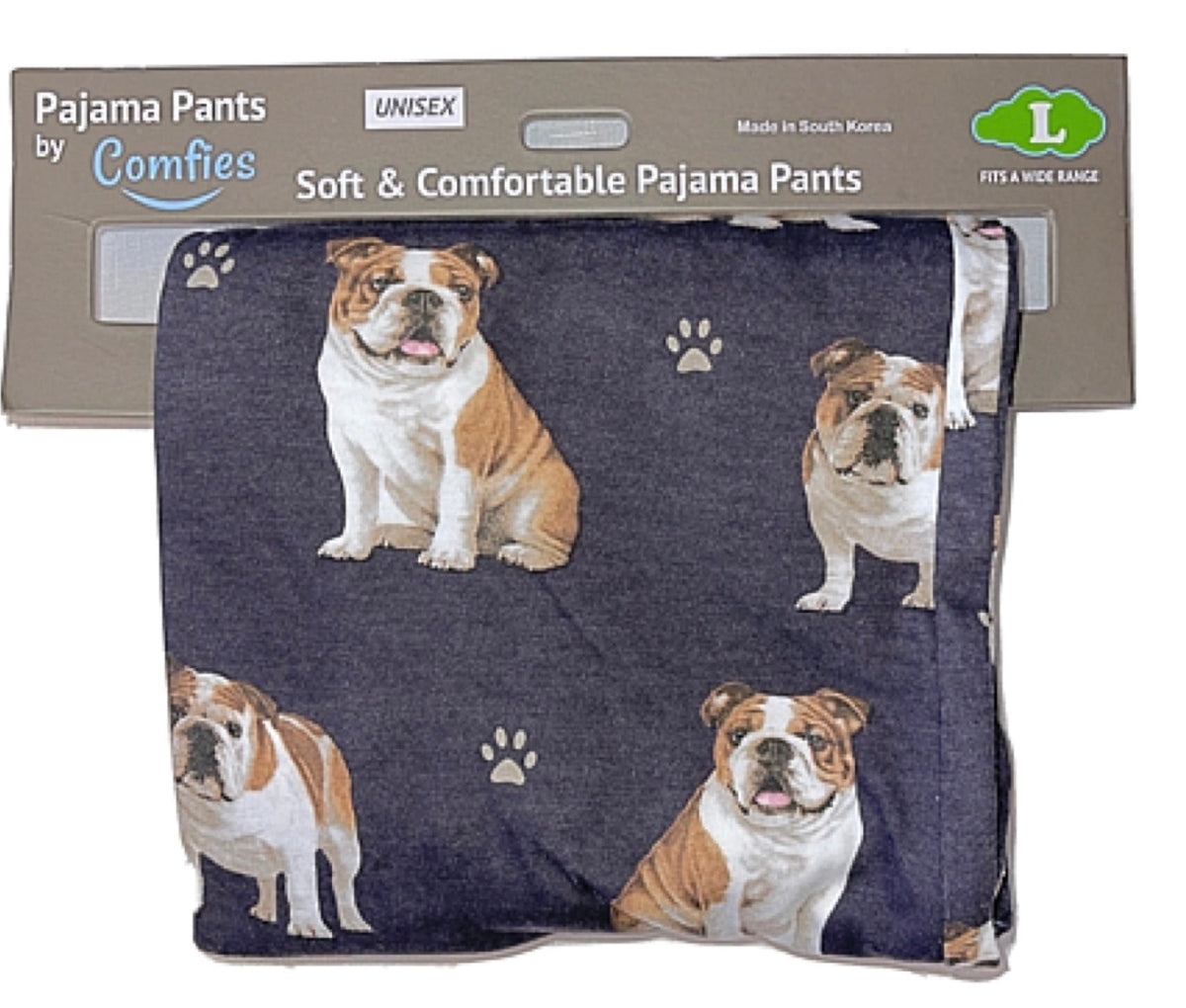 COMFIES UNISEX BULLDOG PAJAMA BOTTOMS E&S PETS (CHOOSE SIZE) - Novelty Socks And Slippers