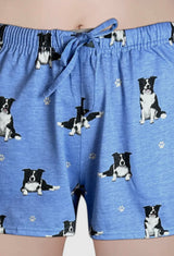 COMFIES LOUNGE PJ SHORTS Ladies BORDER COLLIE Dog By E&S PETS - Novelty Socks And Slippers