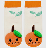 BOOGIE TOES Unisex Baby SMILING ORANGE Gripper Bottom Rattle Socks By Piero Liventi (CHOOSE SIZE) - Novelty Socks And Slippers