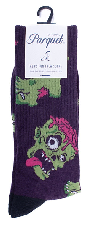 Parquet Brand Men’s ZOMBIE HALLOWEEN Socks ZOMBIES ALL OVER - Novelty Socks And Slippers