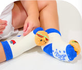 CHEESEBURGER Unisex Baby RATTLE GRIPPER BOTTOM SOCKS BOOGIE TOES Brand By PIERO LIVENTI - Novelty Socks And Slippers