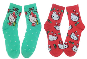 SANRIO HELLO KITTY CHRISMTAS Ladies 2 Pair Of Socks - Novelty Socks for Less