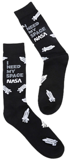 NASA Men’s SPACE SHUTTLE Socks ‘I NEED MY SPACE’ - Novelty Socks for Less