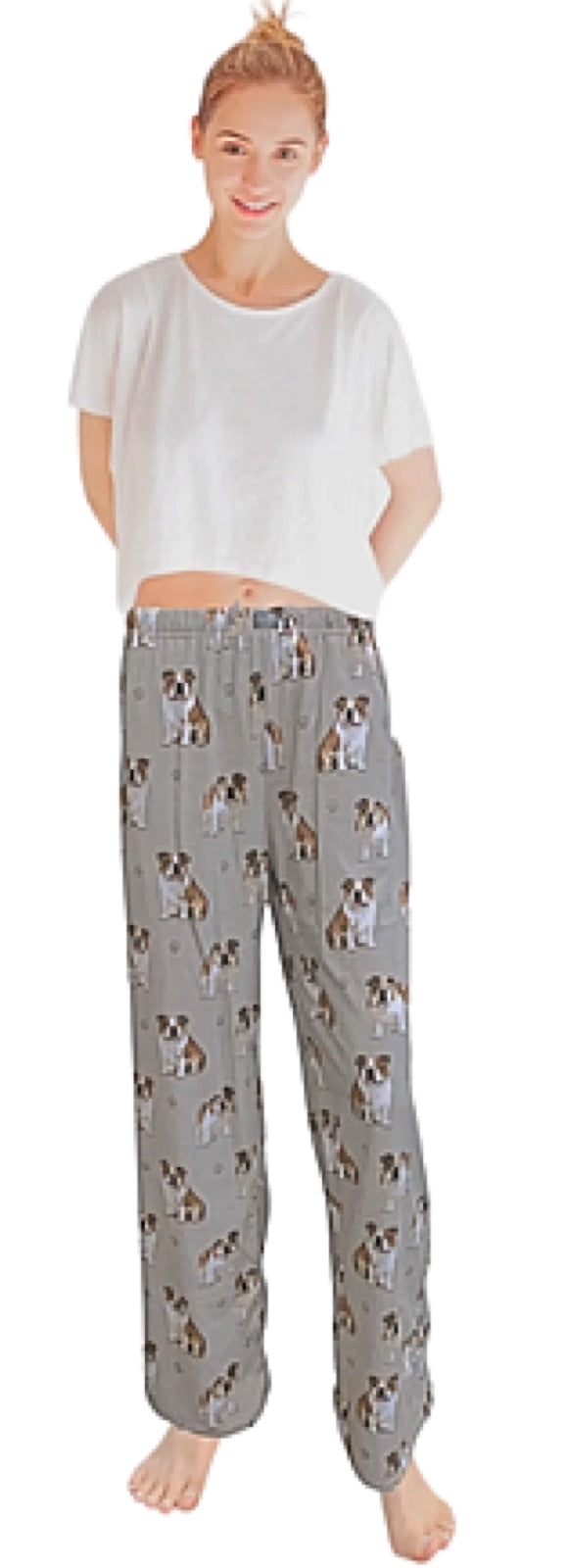 COMFIES UNISEX BULLDOG PAJAMA BOTTOMS E&S PETS (CHOOSE SIZE) - Novelty Socks for Less