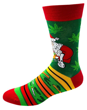 FABDAZ Brand Men’s CHRISTMAS MARIJUANA Socks ‘FOR THE STONERS WHO WERE GOOD ALL YEAR’ - Novelty Socks And Slippers