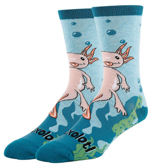 OOOH YEAH Brand Men’s AXOLOTL Socks Says 'RELAXOLOTL' - Novelty Socks And Slippers