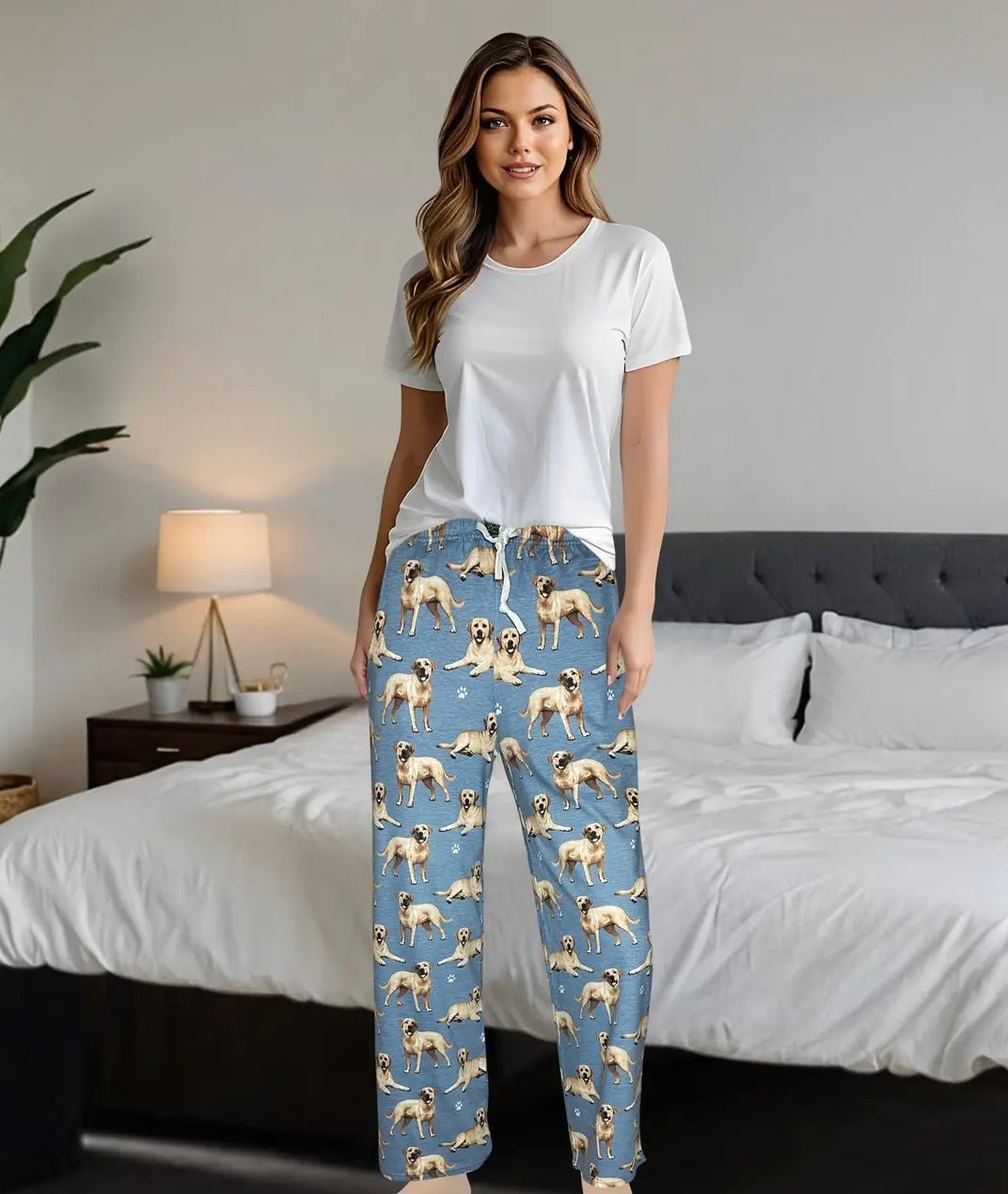 COMFIES UNISEX YELLOW LABRADOR PAJAMA BOTTOMS, E&S PETS (CHOOSE SIZE) - Novelty Socks And Slippers
