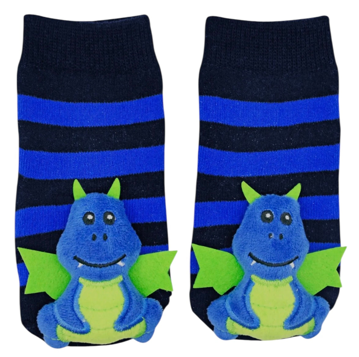 BOOGIE TOES Unisex Baby DRAGON RATTLE GRIPPER BOTTOM SOCKS By PIERO LIVENTI - Novelty Socks And Slippers