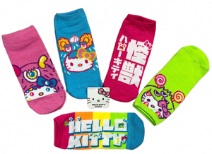 SANRIO HELLO KITTY Ladies 5 Pair of No Show Socks - Novelty Socks And Slippers