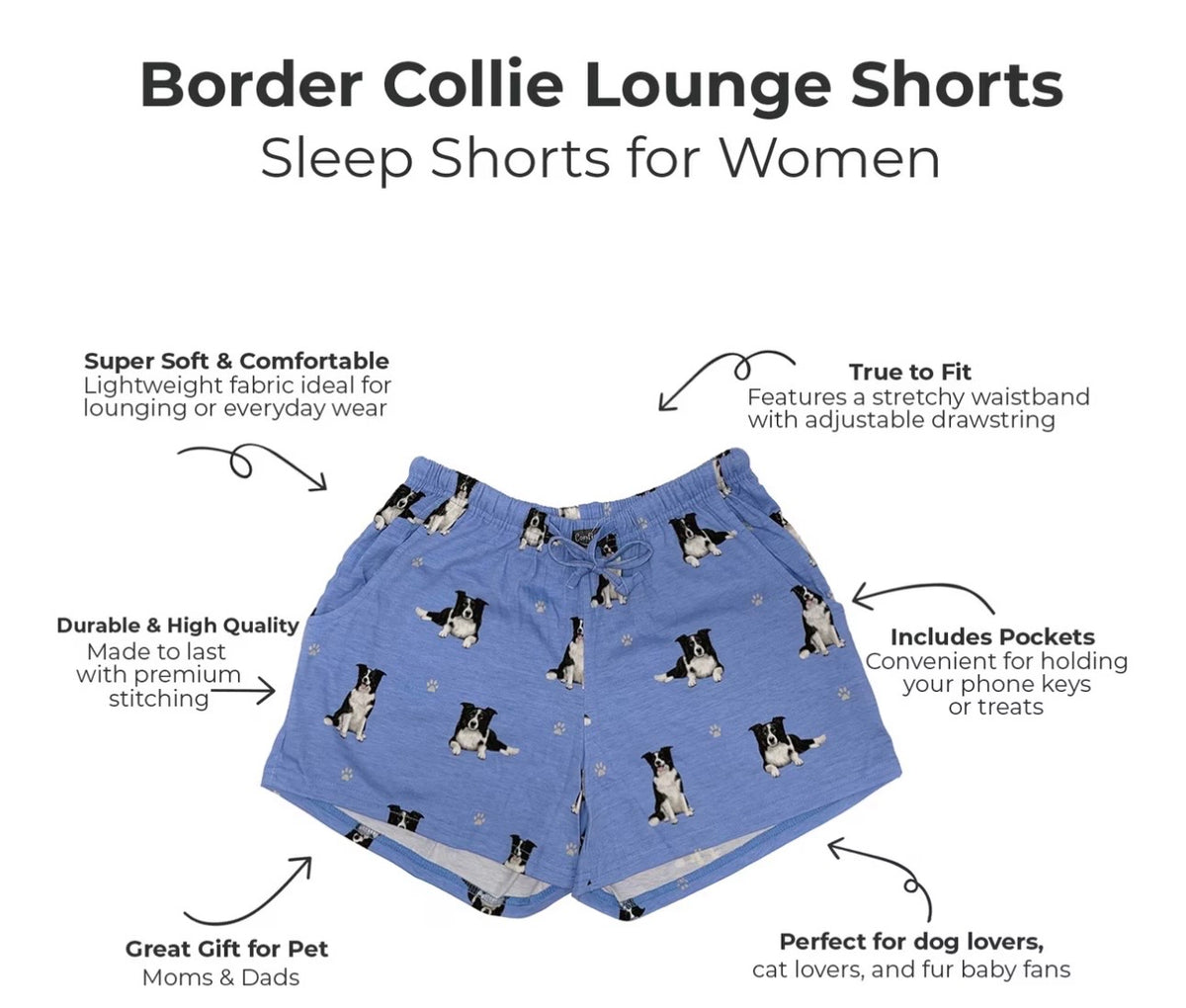 BORDER COLLIE Dog Ladies Lounge Pajama Shorts COMFIES Brand By E&S PETS